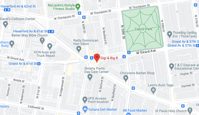 Map Big R Gigi & Big R – caribbean and american soul food